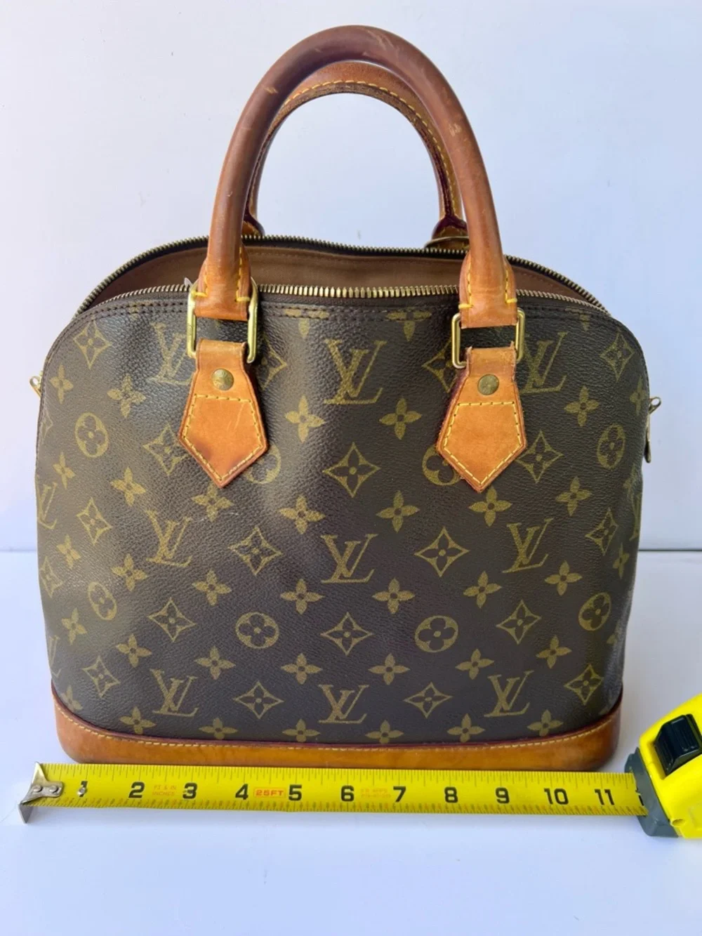 Louis Vuitton Monogram Alma PM Brown Canvas Top Handle Bag Authentic Vintage - Picture 2 of 12